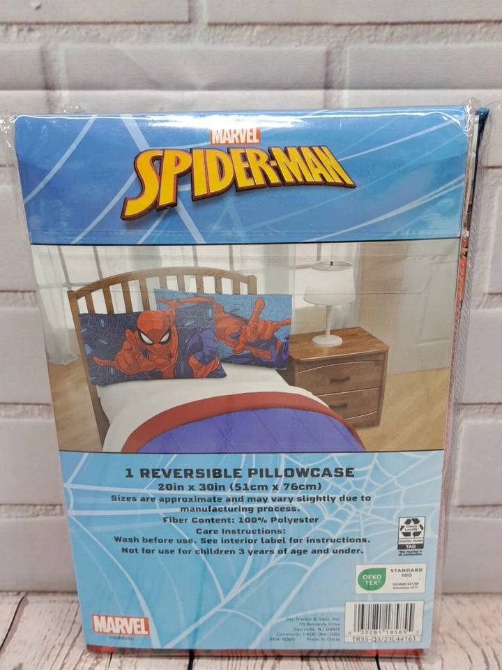 Marvel Spider-Man Reversible Pillowcase 20" X 30" 100% Polyester Kids Bedding (p - Image 3 of 4