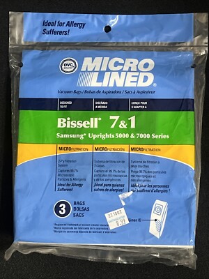 3 DVC Paper Bags for Bissell 32120, 447927 Plus Style 1/7 and Samsung 5000 7000