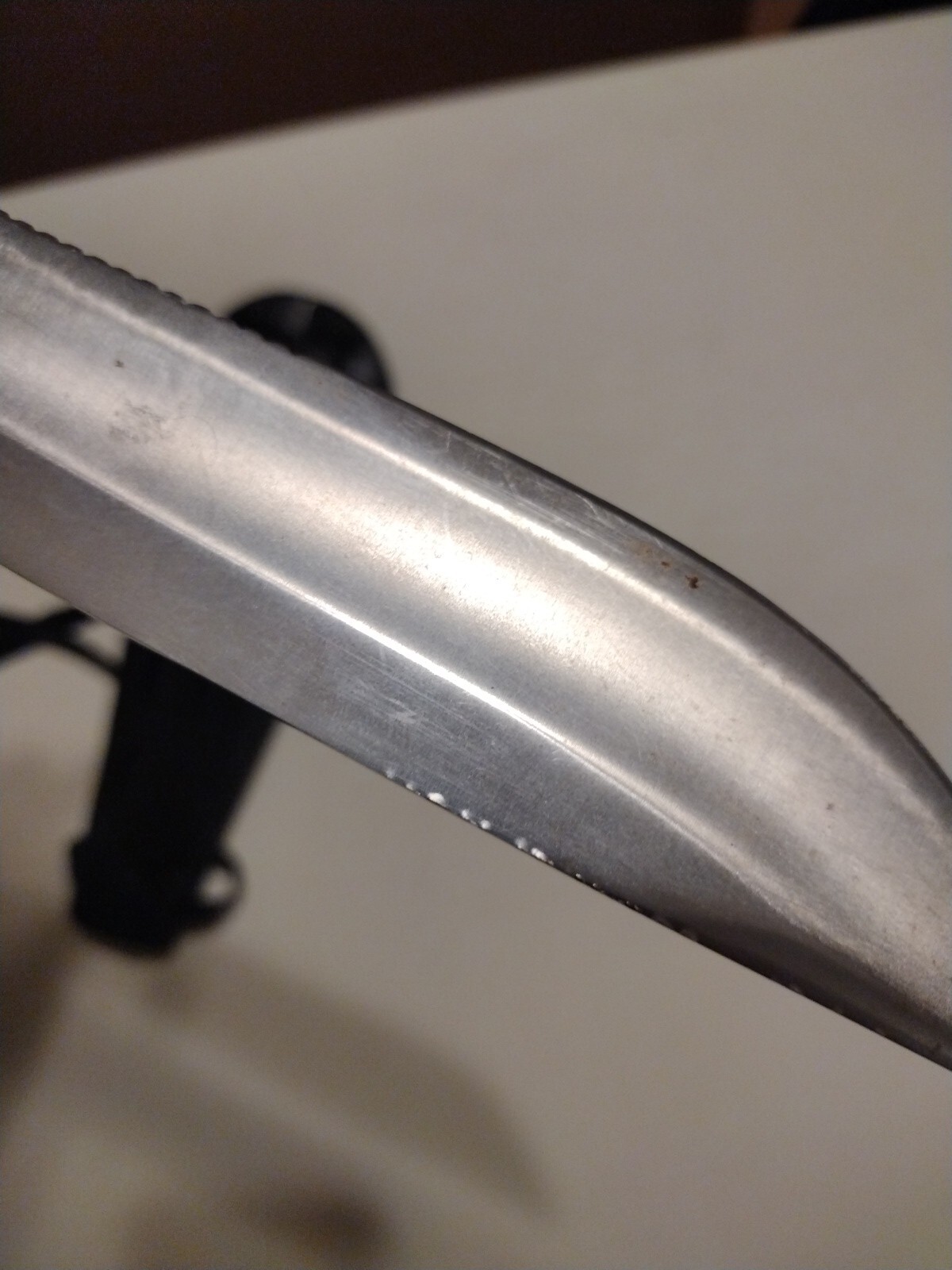 Vintage Buck 122 Diving Knife FBI Chief Inscription Cracked Nemo Sheath