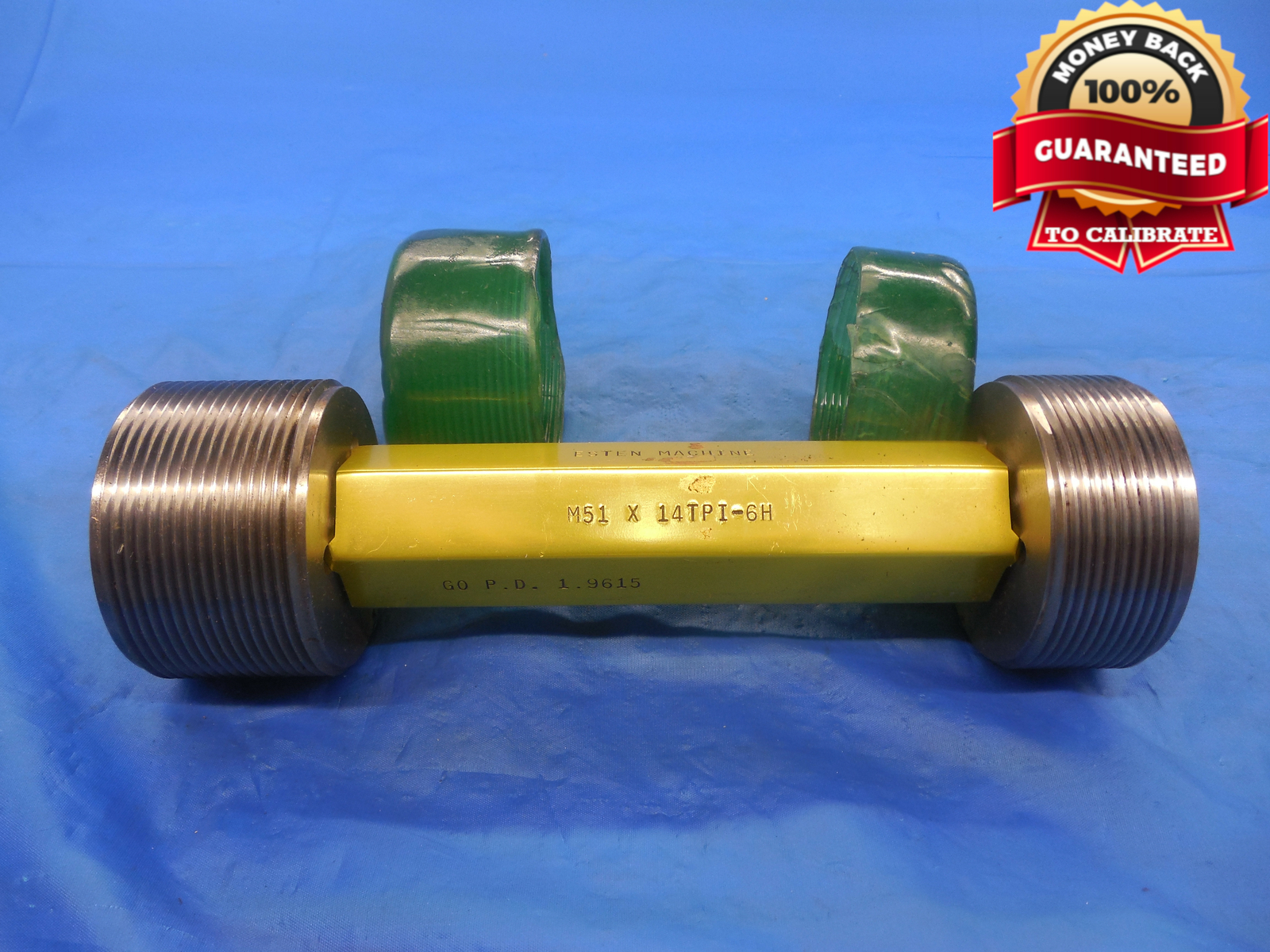 M51 Thread M51 X 14 6H METRIC THREAD PLUG GAGE 51.0 GO NO GO P.D.'S = 1.9615 & 1. ...