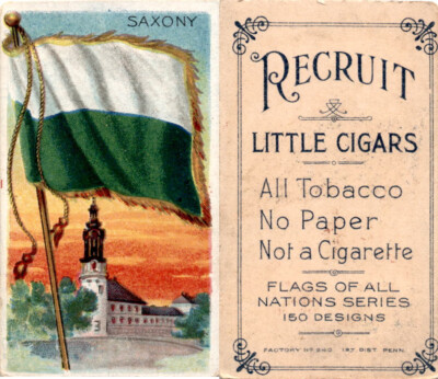 tobacco flags T59 American Tobacco, Flags of all Nations, 1910, Saxony (C)