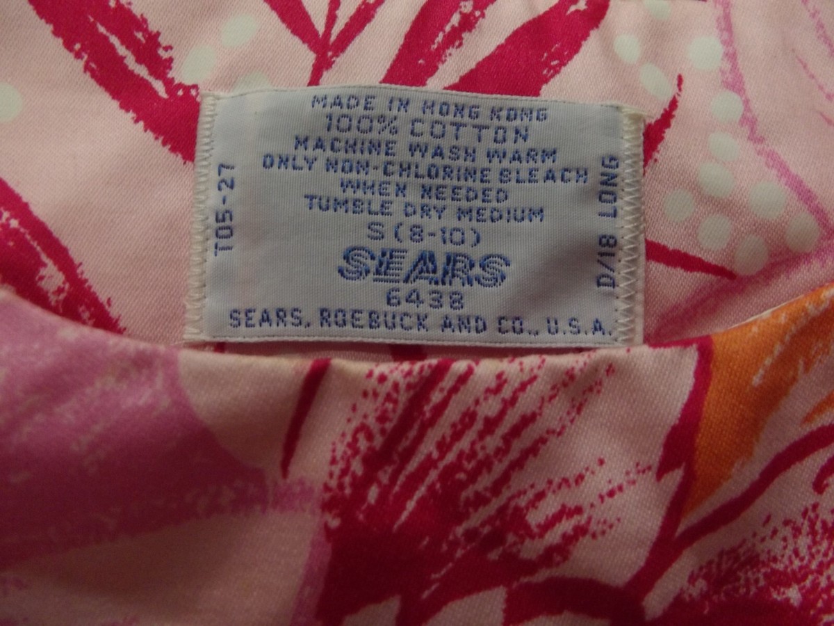 Vtg Sears Muu Muu House Dress Women's S 8-10 Cotton Floral Pink