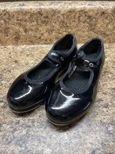 Bloch Techno Tap Black Patent Heel Tap Shoes Girls Size 9