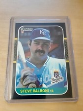 1987 Donruss #102  STEVE BALBONI Kansas City Royals Baseball Card, 1BASE. (NM)