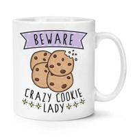 Beware VerrüCkte Cookie Damen 284Ml Becher Tasse Lustiger Witz Essen Lover Kekse