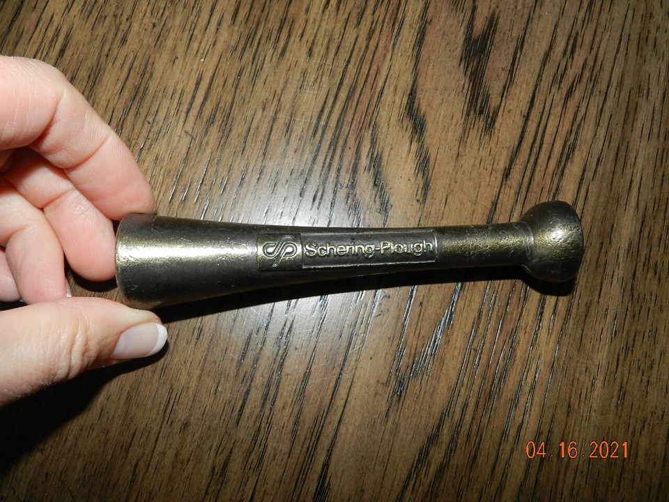 Metal Mortar and Pestle, Vintage, Collectible, Rare, RX Pharmacy Class