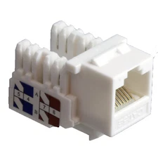 10 Pack Cat-5E 110 Punch SlimLine Keystone Data Jack in WHITE Computer Network