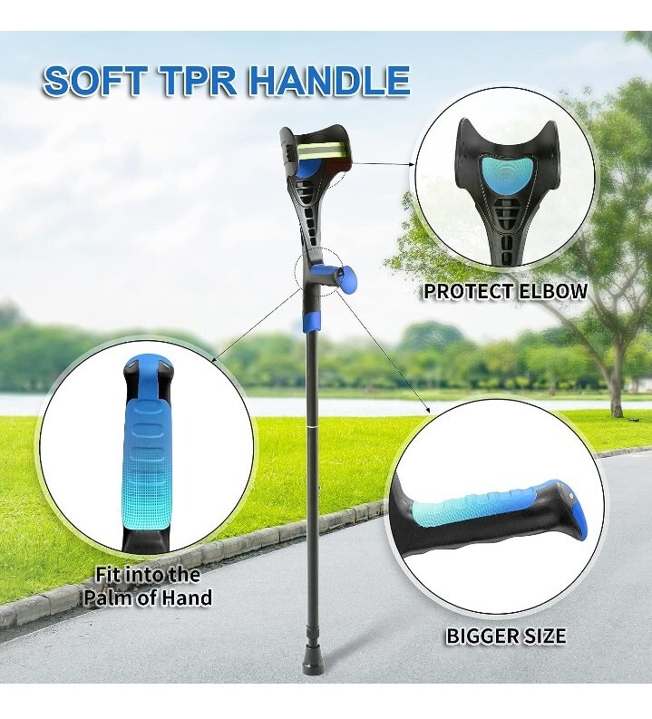 Bigalex Forearm Crutches for Adults Lightweight Adjustable Arm Crutches