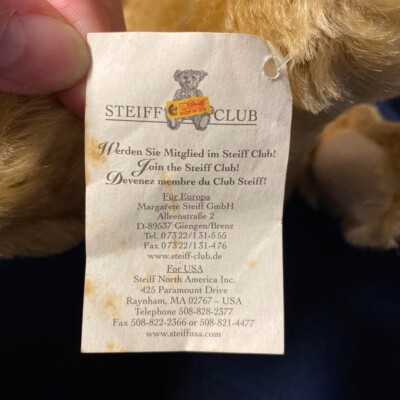 Steiff 100years “Button in Ear” 2004 Teddy Bear Plush Toy Mint