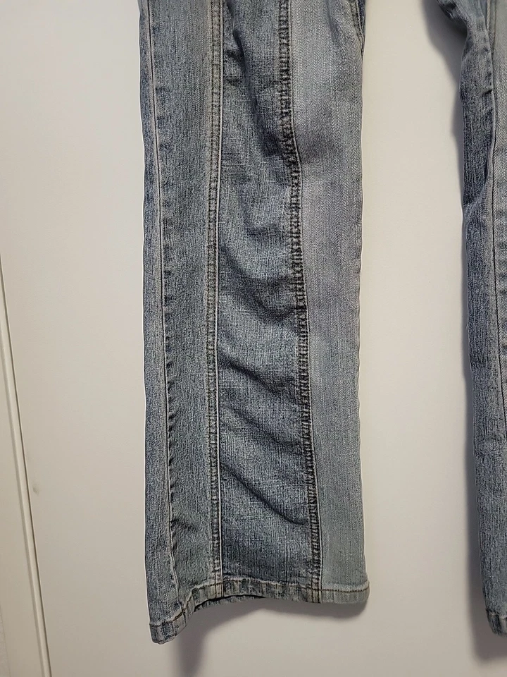 Jeans vintage No Boundaries y2k cintura lo perna alargada tamanho 9 azul - Imagem 3 de 4