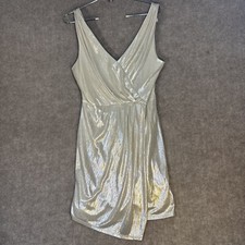 Social Code Women Platinum Cocktail  Shimmer Party Prom Mini Dress Sz 11