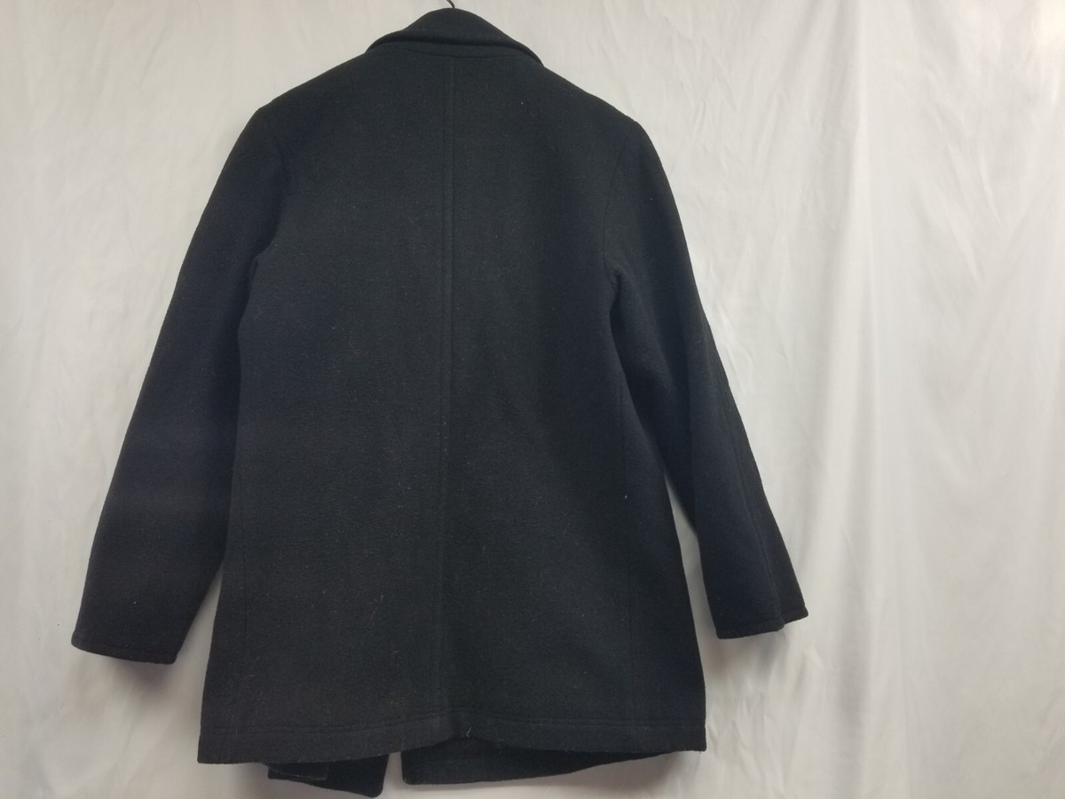 Vintage Savannah Black 100% Pure Wool Peacoat Double Breasted  display picture 1