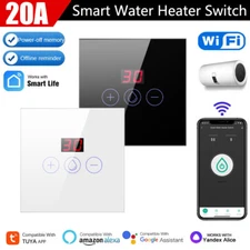 Tuya WiFi Smart Water Switch Boiler Switch Power Monitor 20A EU/US Panel