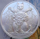 2 oz. CATACLYSMIC - Cat Themed Series & dog  Thick BU rounds .999 fine silver
