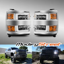 AlphaRex 15-19 Silverado 2500HD/3500HD Upgrade Model Projector Headlights Chrome