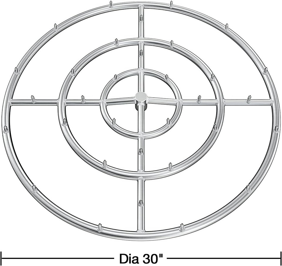Stanbroil 30"High Flame Round Jet Burner Ring for Natural or Propane