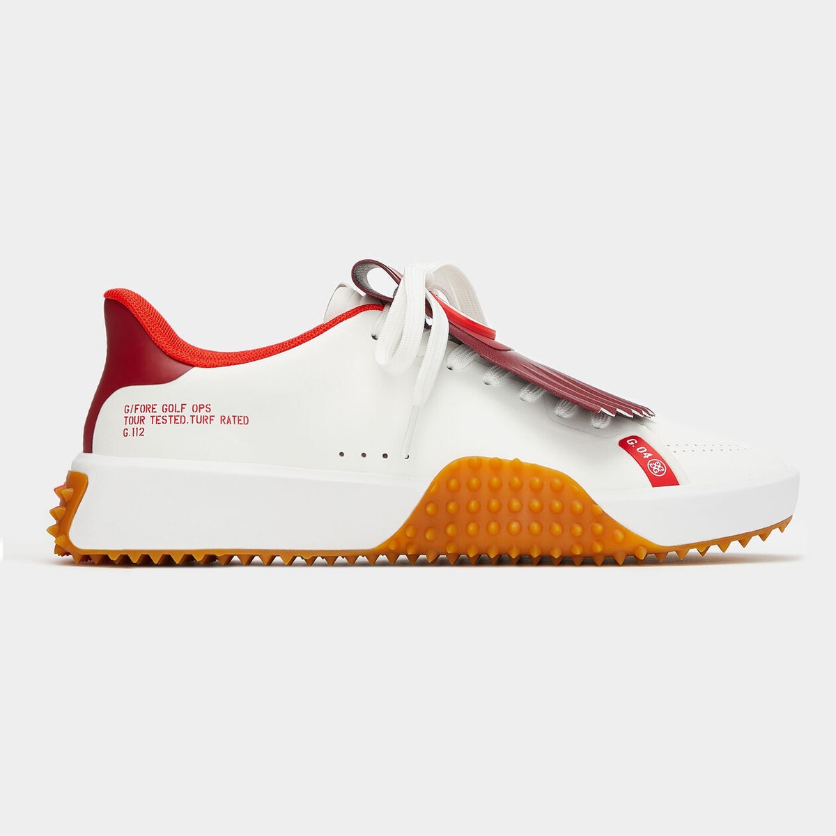 15⭐︎G/FORE G.112ホワイト/オレンジ スニーカー G/FORE G.112 Debossed Skull & Tees Golf Shoes Snow/Twilight 2024