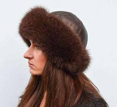 Luxury Finest Quality Brown Fox Fur & Leather Women display picture 1