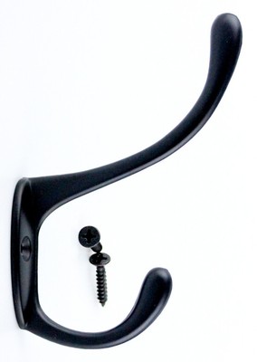 (5 Pack) Shaker Simple Black Coat Hook 4-3/8 inch H21-C897-BK