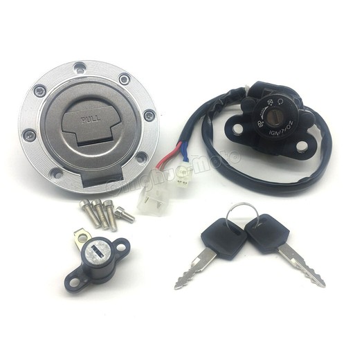 Kit serrure siège interrupteur allumage bouchon essence compatible avec Yamaha YZF-R1 1998-03 R6 1999-05 - Photo 1/12