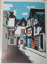 Art Lino Print Linocutting 1948 First Edition Frank N. Green Linoleum