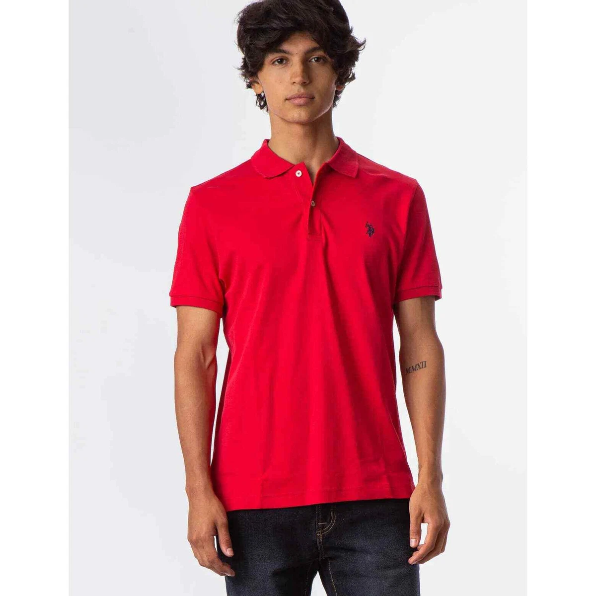 Red golf shirts mens sale