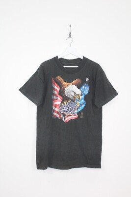 VINTAGE HARLEY DAVIDSON 3D EMBLEM 1987 SINGLE STITCH T-SHIRT, RETRO, SIZE: MEDIUM