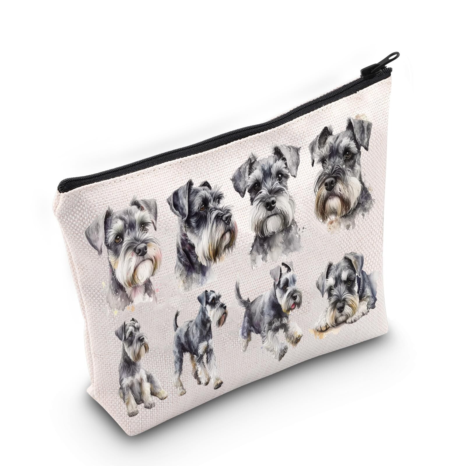 LEVLO Miniature Schnauzer Cosmetic Makeup Bag Miniature Schnauzer Lover Gift ...