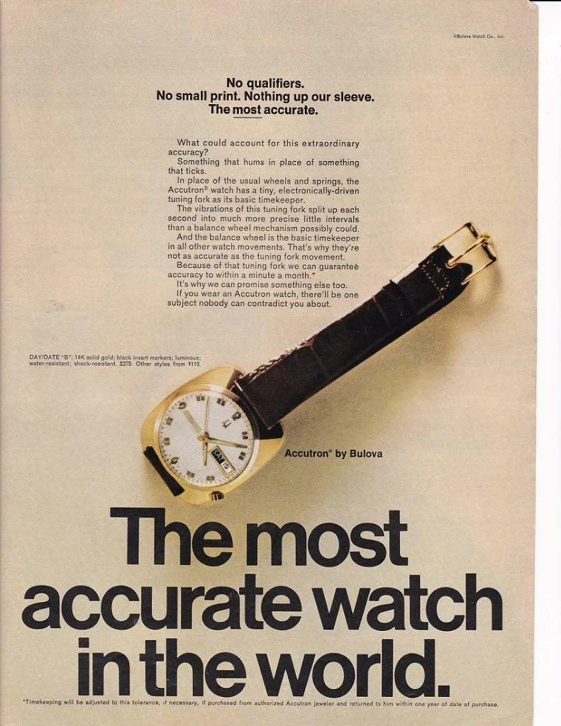 1969 Bulova Accutron Watch Print-Ad 