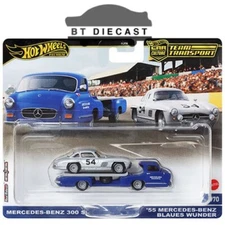 TEAM TRANSPORT 2024 C 1/64 MERCEDES BENZ 300 SL & 55 BLAUES WUNDER FLF56-957 C