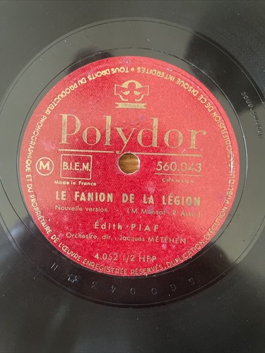 78 RPM EDITH PIAF - My Legionnaire - The Pennant of the Legion - POLYDOR 560043 - Picture 3 of 5