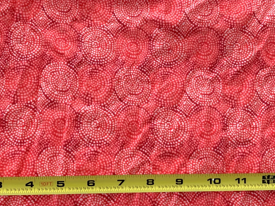 Vintage Orange Swirly Dots Batik Sewing Fabric 2.6 yd 42" Ditsy Quilting Cotton - Image 4 of 4