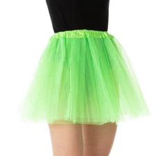 Green TUTU Skirt Fancy Dress Halloween Hen Party Costume 1980s Dance Neon 80s