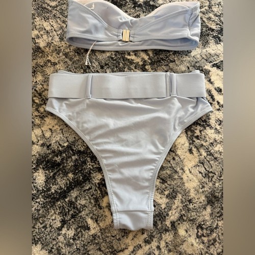 Pre-Owned SM LA Swim Blue Tube Top and Bikini Bottom Set - Picture 6 of 7