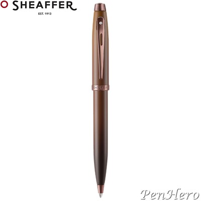 Sheaffer 100 Coffee Edition Matte Brown Ballpoint Pen with Regal Brown PVD Trim