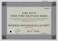 MOENUS Textil 1995 Francoforte Magonza Oberursel Gera Babcock Borsig 5 DM azione ordinaria