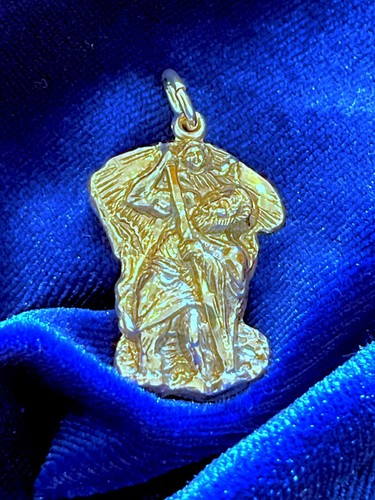 VTG Catholic Theda Sterling Silver St Christopher Medal Charm 1 Inch