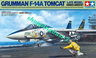 Tamiya 61122 1/48 Scale Model Kit U.S Grumman F-14A Tomcat Carrier Launch Set