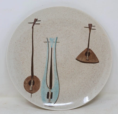 Red Wing Lute Song Dinner Plate 10-3/8" Diam Vintage Mid-Century Modern 1950s