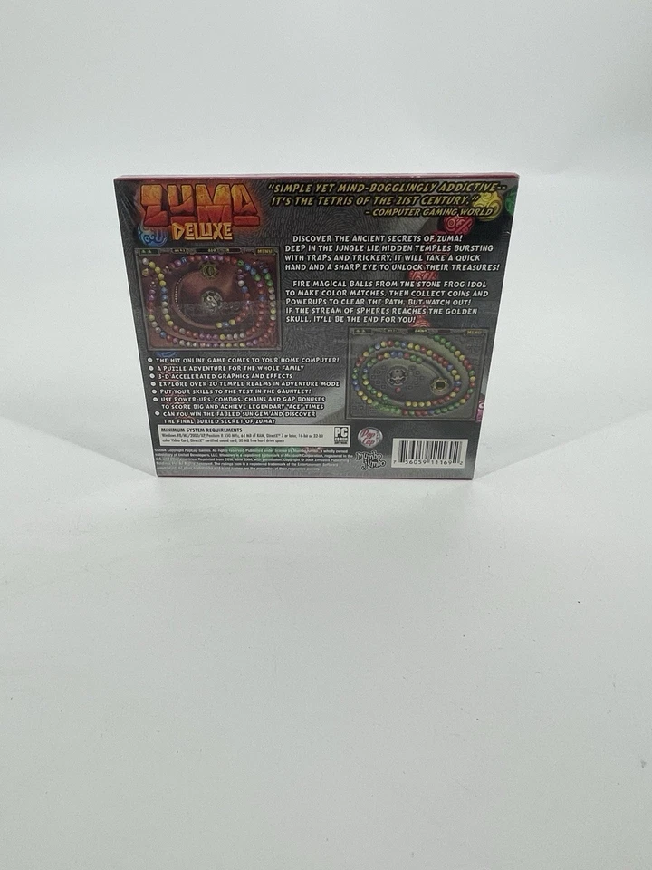 NEW Zuma Deluxe (PC Game, 2004) Pop Cap Mumbo Jumbo Vintage Factory Sealed - Image 2 of 3