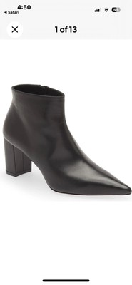 Stuart Weitzman Stuart 75 Pointed Toe Block Heel Ankle Bootie Size 7.5.