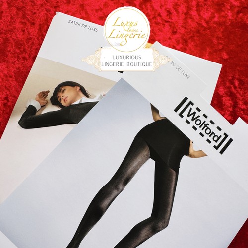 Satin Deluxe Tights By Wolford M Medium Golden Gold Metallic Tights Shiny - Picture 5 of 11