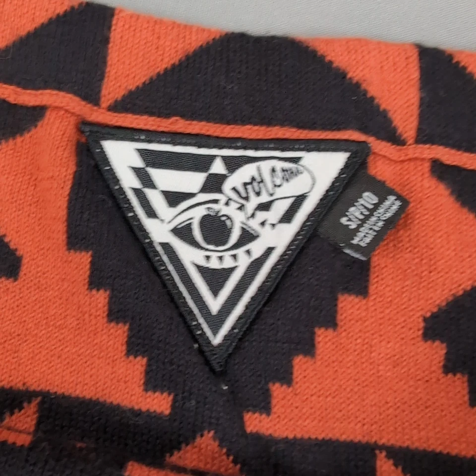 Volcom Mini Skirt Womens Small Y2K Brown Geometric Cotton Blend Elastic Waist - Image 2 of 4