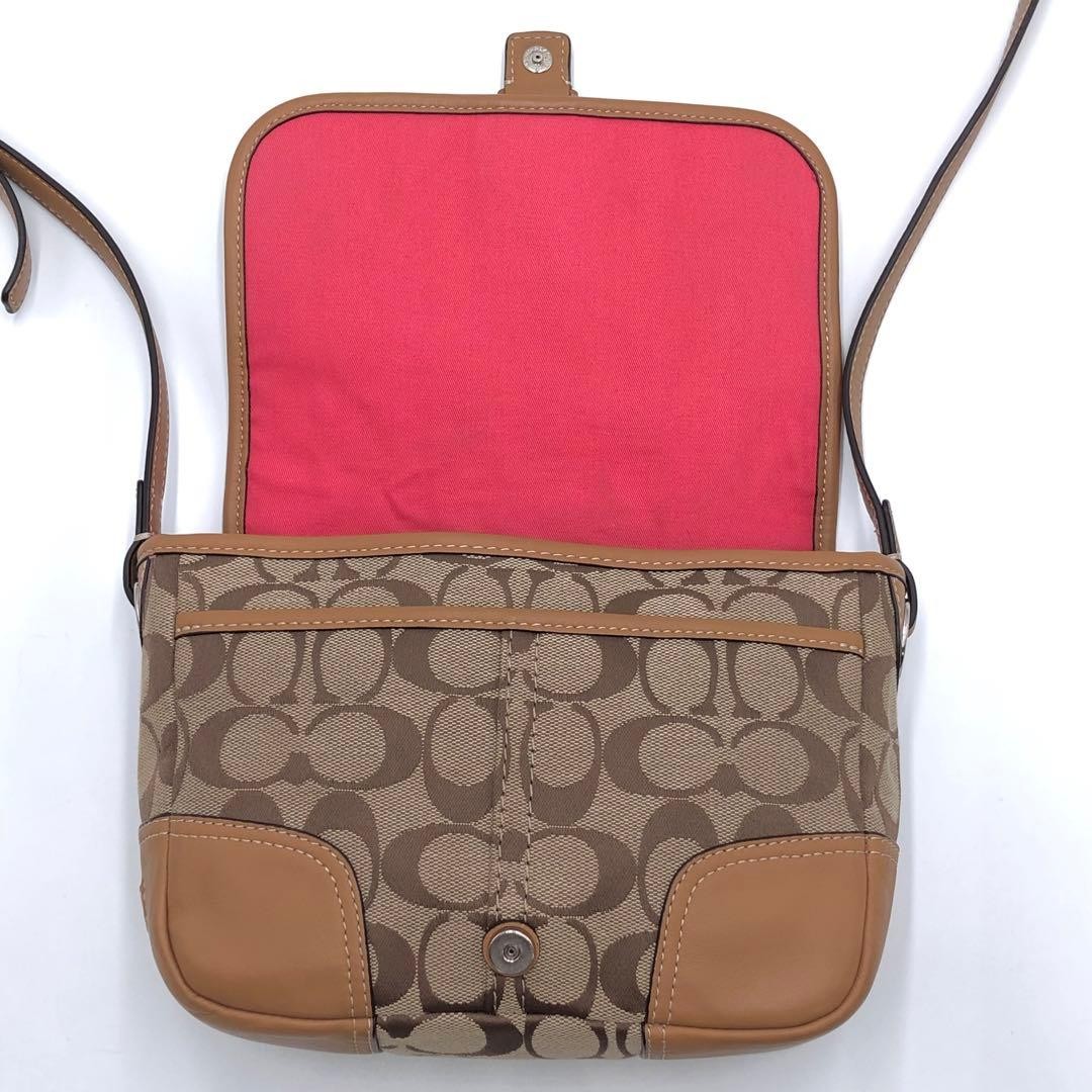 Coach Signature Shoulder Bag Canvas Beige Authentic G01081120 thumbnail 12