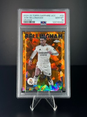 2024-25 Topps Chrome UCC Jude Bellingham #22 Sapphire Orange /25 PSA 10 England