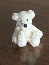 Miniature Dollhouse Artist White Bear Fully Jointed 1.25” Adorable Buy Now