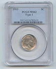 1913 Type 1 Buffalo Nickel, PCGS MS-63