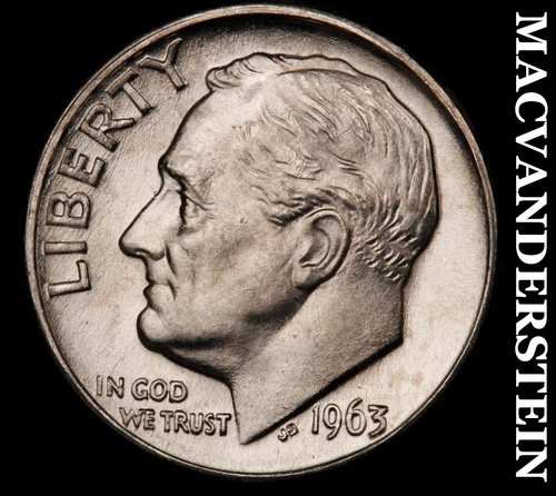 1963-D Silver Roosevelt Dime - Choice Gem Brilliant Unc  Lustrous  #i5015