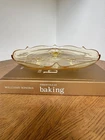 1930s Lancaster Petal Depression Glass Cake Plate – Topaz Yellow, 3-Footed, 10”D