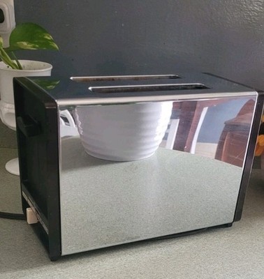 Vintage GE General Electric Toaster 2 Slice Chrome & Brown USA Works Tested